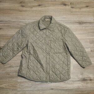Banana Republic women XS/S Sage Quilted Snap up Barn Shirt Jacket Coat Relaxed